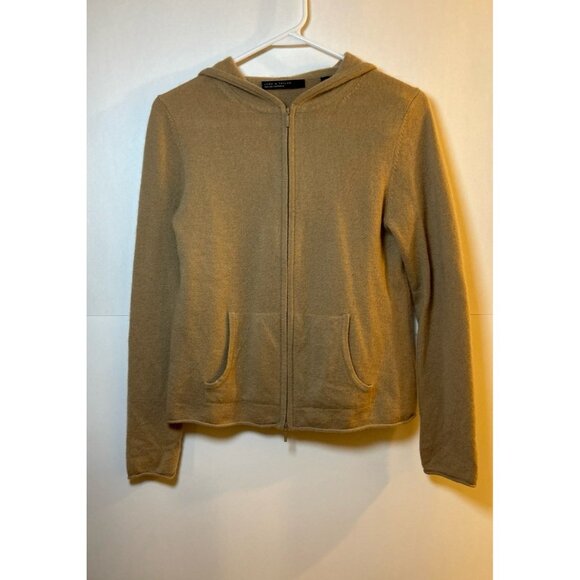 Lord & Taylor Tan Cashmere Zip up Sweatshirt (small) - Picture 2 of 7